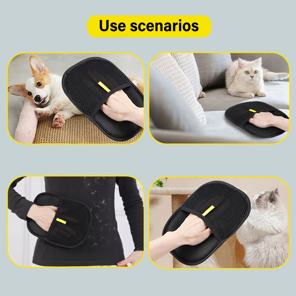 Pet Grooming Gloves Static Dedusting Brush Pet Hair Remover Brush Removing Dog Cat Hair from Sofa Carpet Clothes Tool Supplies