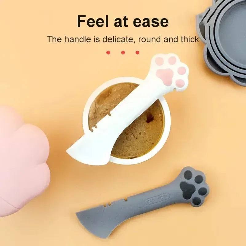 1PC Long Handled Pet Canned Food Spoon Cat Canned Food Opener Feeding Dog Stirring Dry and Wet Spoon Feeding Cat Shovel